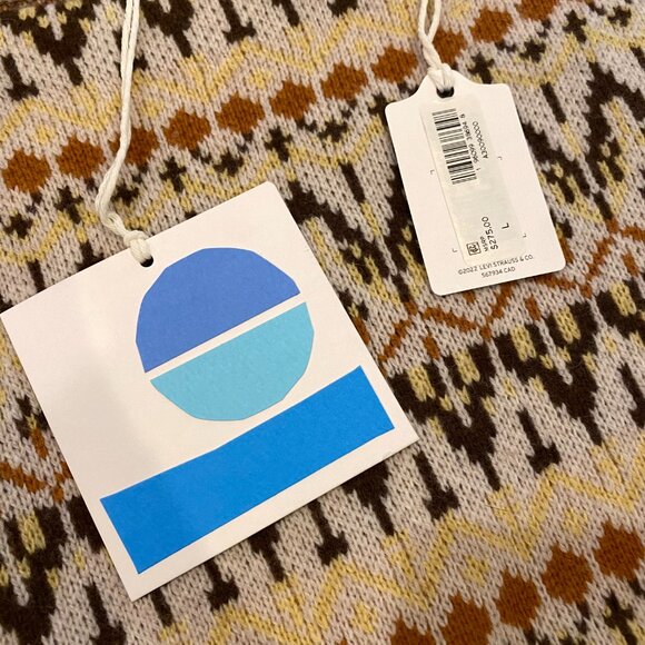 Levi's Vintage Boat Neck Sweater Men Size L Jacquard Knit Wool Blend NWT - Picture 5 of 11